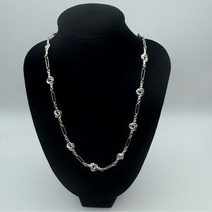 Vintage Hudson’s Silver-Tone Knot Link Necklace Mid-Century Chain w Screw Clasp